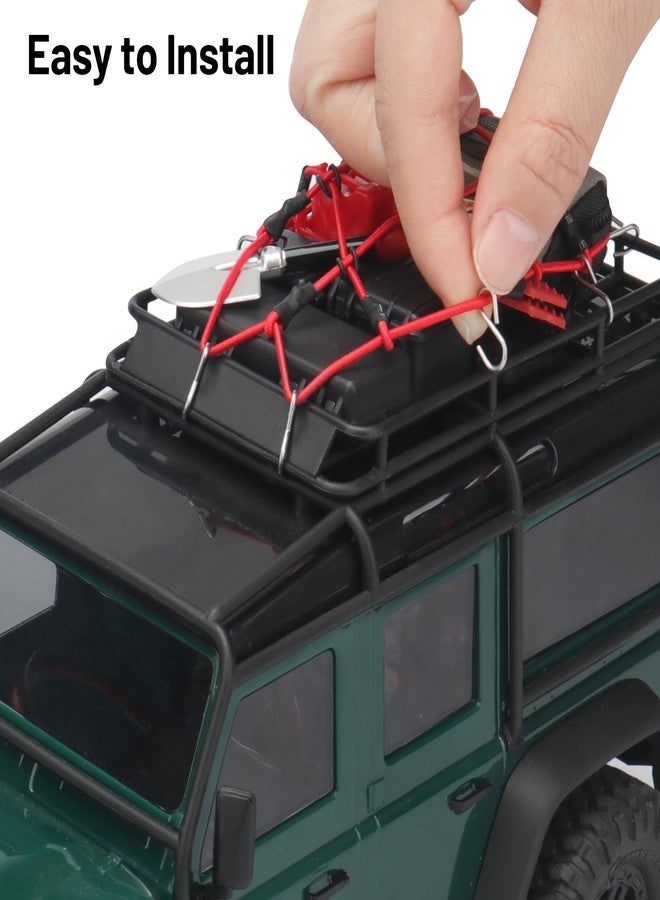 daitoku 1/24 & 1/18 Car Roof Decoration RC Crawler Accessories Luggage Net ARB Bags Recovery Boards Luggage Box Fire Fuel Tanks Extinguisher Shovel Wood Box for 1/18 TRX4M 1/24 Axial SCX24 (Red) - Image 5